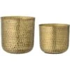 Bloomingville Bobie Topf 2 Teile, Messingfarben Metall -Heimdekoration Rabatt bloomingville bobie flowerpot brass metal 0