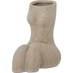 Bloomingville Charnel Dekorative Vase Steingut 18x16 Cm, Natur