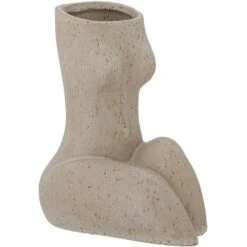 Bloomingville Charnel Dekorative Vase Steingut 18x16 Cm, Natur -Heimdekoration Rabatt bloomingville charnel vase nature stoneware 2