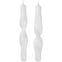 Broste Copenhagen Twist Kerze 23 Cm 2-er Set, Pure White