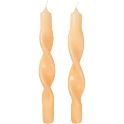 Broste Copenhagen Twist Kerze 23 Cm 2-er Set, Golden Fleece Yellow