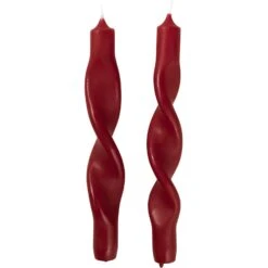 Broste Copenhagen Twist Kerze 23 Cm 2-er Set, Truely Red