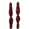 Broste Copenhagen Twist Kerze 23 Cm 2-er Set, Burgundy