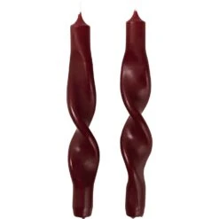 Broste Copenhagen Twist Kerze 23 Cm 2-er Set, Burgundy