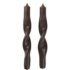 Broste Copenhagen Twist Kerze 23 Cm 2-er Set, Dunkelbraun