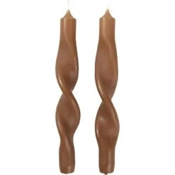 Broste Copenhagen Twist Kerze 23 Cm 2-er Set, Mocca