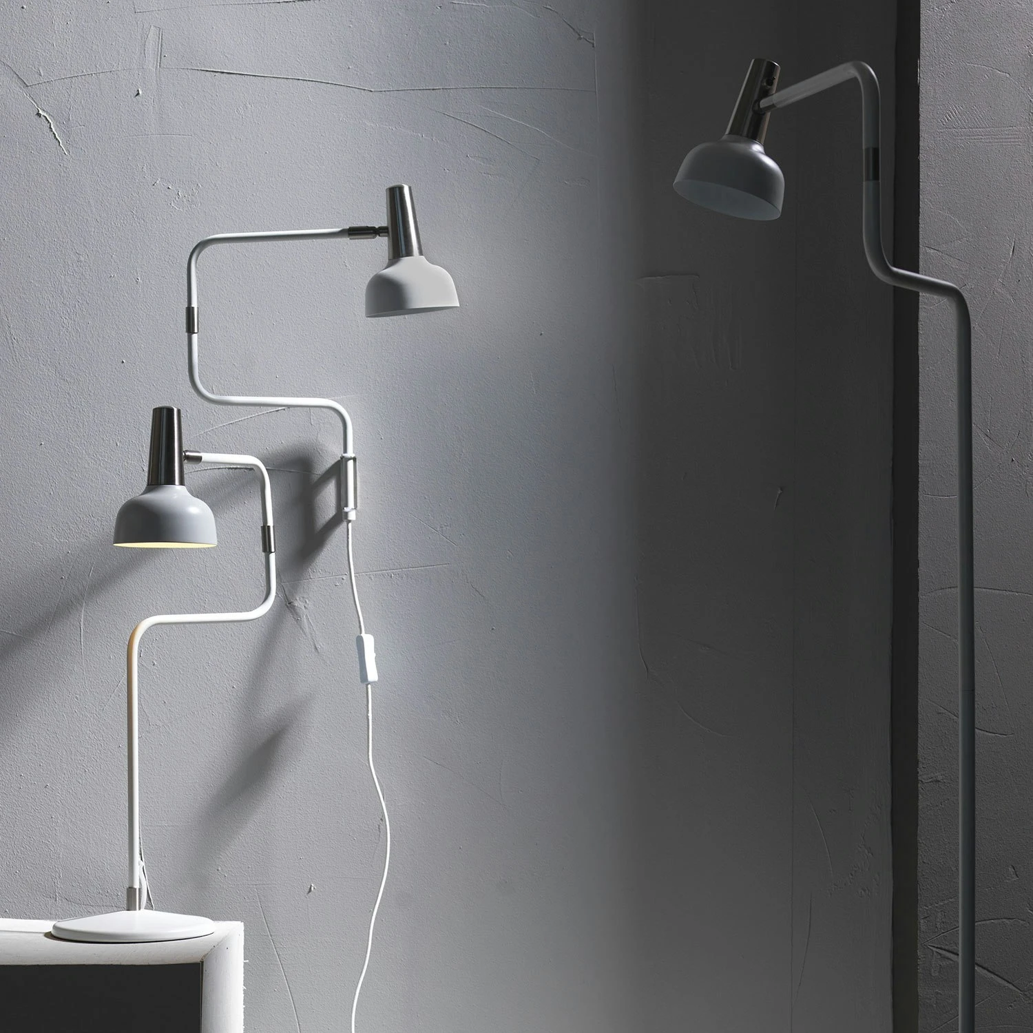 Ray Stehleuchte LED , Weiss/ Nickel 4 Ray Stehleuchte LED , Weiss/ Nickel – Bild 2