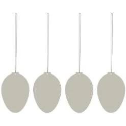 Egg Osterdeko Edelstahl 4-er Set, Sand