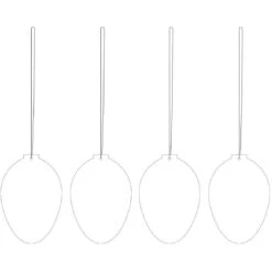 Egg Osterdeko Edelstahl 4-er Set, Weiß