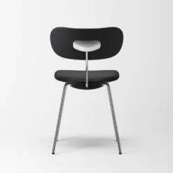 Habit Stuhl Chrom, Schwarz Leder / Schwarz Eiche -Heimdekoration Rabatt decotique habit stuhl 48