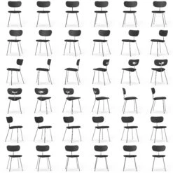 Habit Stuhl Chrom, Schwarz Leder / Schwarz Eiche -Heimdekoration Rabatt decotique habit stuhl 49