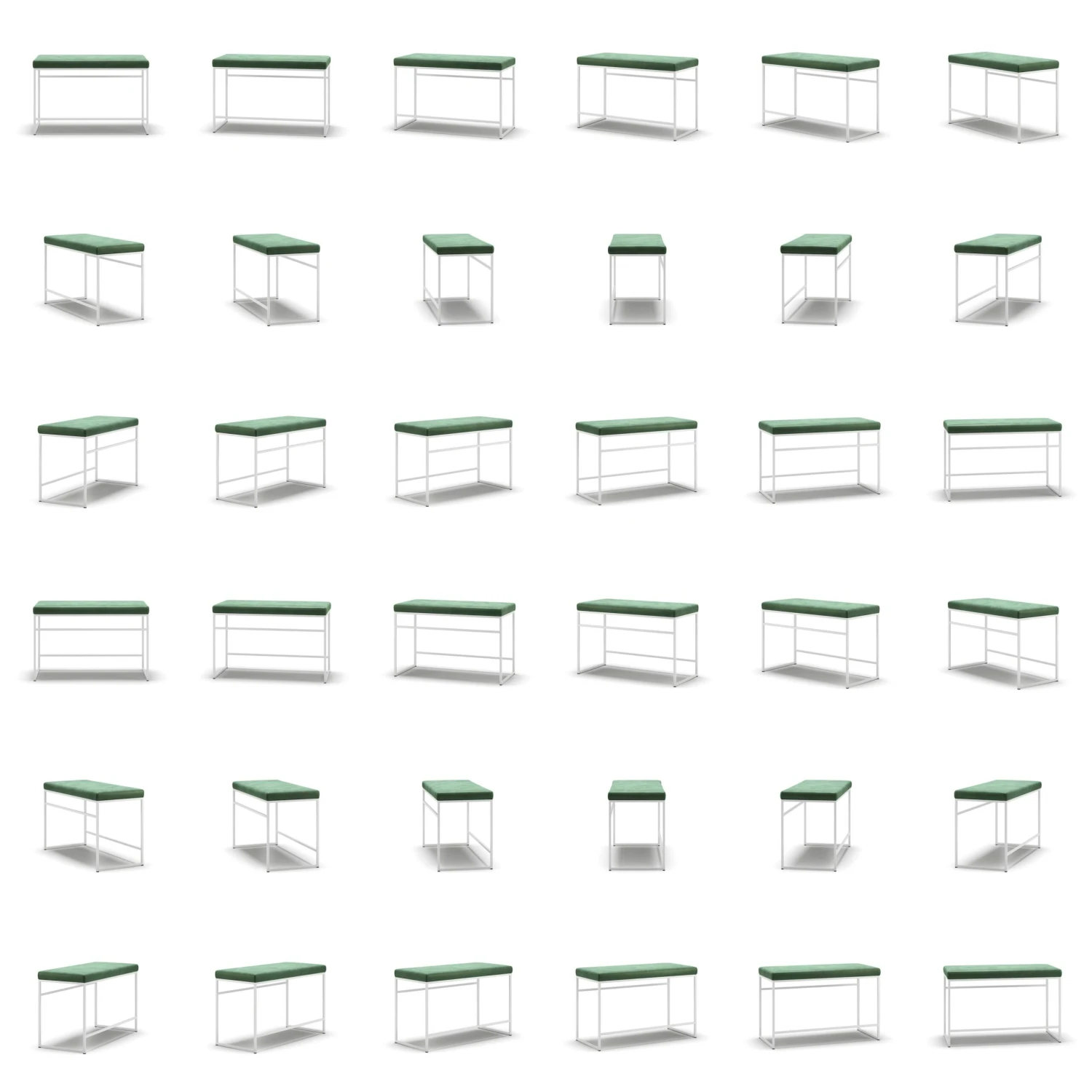 Bank, Weiß / Grün Samt 7 Bank, Weiß / Grün Samt – Bild 5