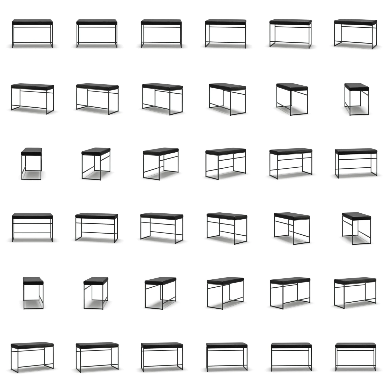 Bank, Schwarz / Schwarz Leder 8 Bank, Schwarz / Schwarz Leder – Bild 6