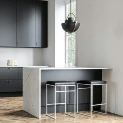 Barhocker Ohne Rückenlehne 67 Cm, Weiß / Schwarz Leder -Heimdekoration Rabatt department barhocker niedrig ohne ruckenlehne 100