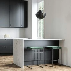 Barhocker Ohne Rückenlehne 67 Cm, Schwarz / Grün Samt -Heimdekoration Rabatt department barhocker niedrig ohne ruckenlehne 136