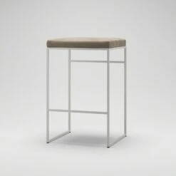 Barhocker Ohne Rückenlehne 67 Cm, Weiß / Taupe Samt -Heimdekoration Rabatt department barhocker niedrig ohne ruckenlehne 147