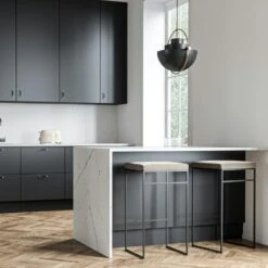 Barhocker Ohne Rückenlehne 77 Cm, Schwarz / Taupe Samt -Heimdekoration Rabatt department barhocker ohne ruckenlehne schwarz 147