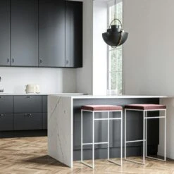 Barhocker Ohne Rückenlehne 77 Cm, Weiß / Rost Samt -Heimdekoration Rabatt department barhocker ohne ruckenlehne schwarz 182