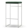 Barhocker Ohne Rückenlehne 77 Cm, Weiß / Grün Samt