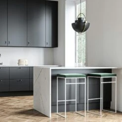 Barhocker Ohne Rückenlehne 77 Cm, Weiß / Grün Samt -Heimdekoration Rabatt department barhocker ohne ruckenlehne schwarz 189