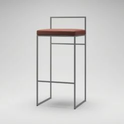 Barhocker Mit Rückenlehne 90 Cm, Grau / Braun Leder -Heimdekoration Rabatt department barstuhl mit hoher ruckenlehne schwarz 130