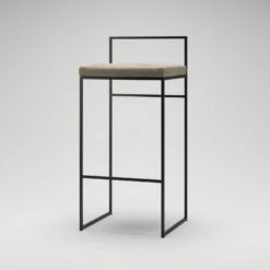 Barhocker Mit Rückenlehne 90 Cm, Schwarz / Taupe Samt -Heimdekoration Rabatt department barstuhl mit hoher ruckenlehne schwarz 145