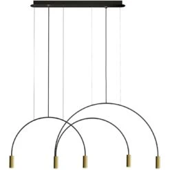 Volta L78S.1D1T-W Hängelampe, Schwarz / Satin Gold / Schwarz