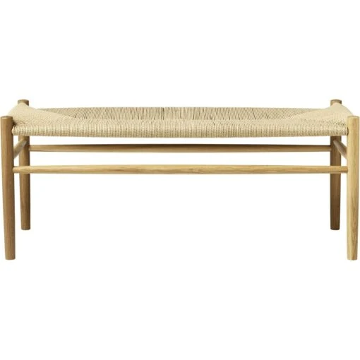 J83B Bench, Natural Lacquered Oak / Seat Natural -Heimdekoration Rabatt fdb mbler j83b bench 1
