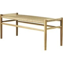 J83B Bench, Natural Lacquered Oak / Seat Natural -Heimdekoration Rabatt fdb mbler j83b bench 3
