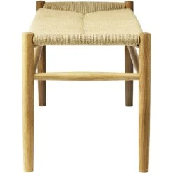 J83B Bench, Natural Lacquered Oak / Seat Natural -Heimdekoration Rabatt fdb mbler j83b bench 4