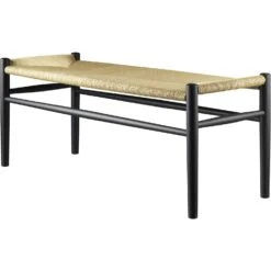 J83B Bench, Black Painted / Seat Natural 6 J83B Bench, Black Painted / Seat Natural -Heimdekoration Rabatt fdb mbler j83b bench 6