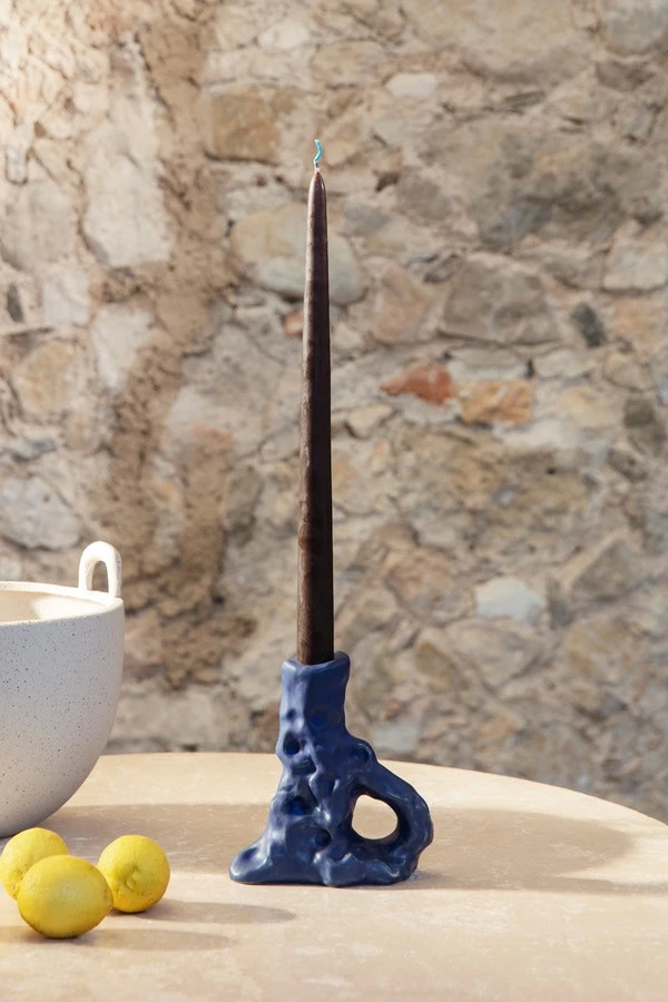 Ferm LIVING Dito Kerzenhalter Steingut 11,5x12 Cm, Clear Blue 5 Ferm LIVING Dito Kerzenhalter Steingut 11,5x12 Cm, Clear Blue – Bild 3