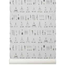 Native Tapete, Schwarz/Weiss