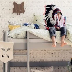 Native Tapete, Schwarz/Weiss -Heimdekoration Rabatt ferm living kids native tapete schwarz weiss 2