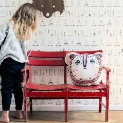Native Tapete, Schwarz/Weiss -Heimdekoration Rabatt ferm living kids native tapete schwarz weiss 4