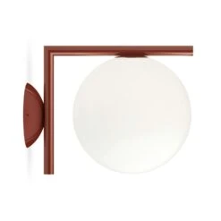 Flos IC Lights C/W1 Wall/Ceiling Lamp, Burgundy Red