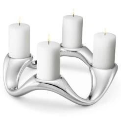 Georg Jensen Cobra 4 Kerzenständer Für Stumpenkerzen, Edelstahl