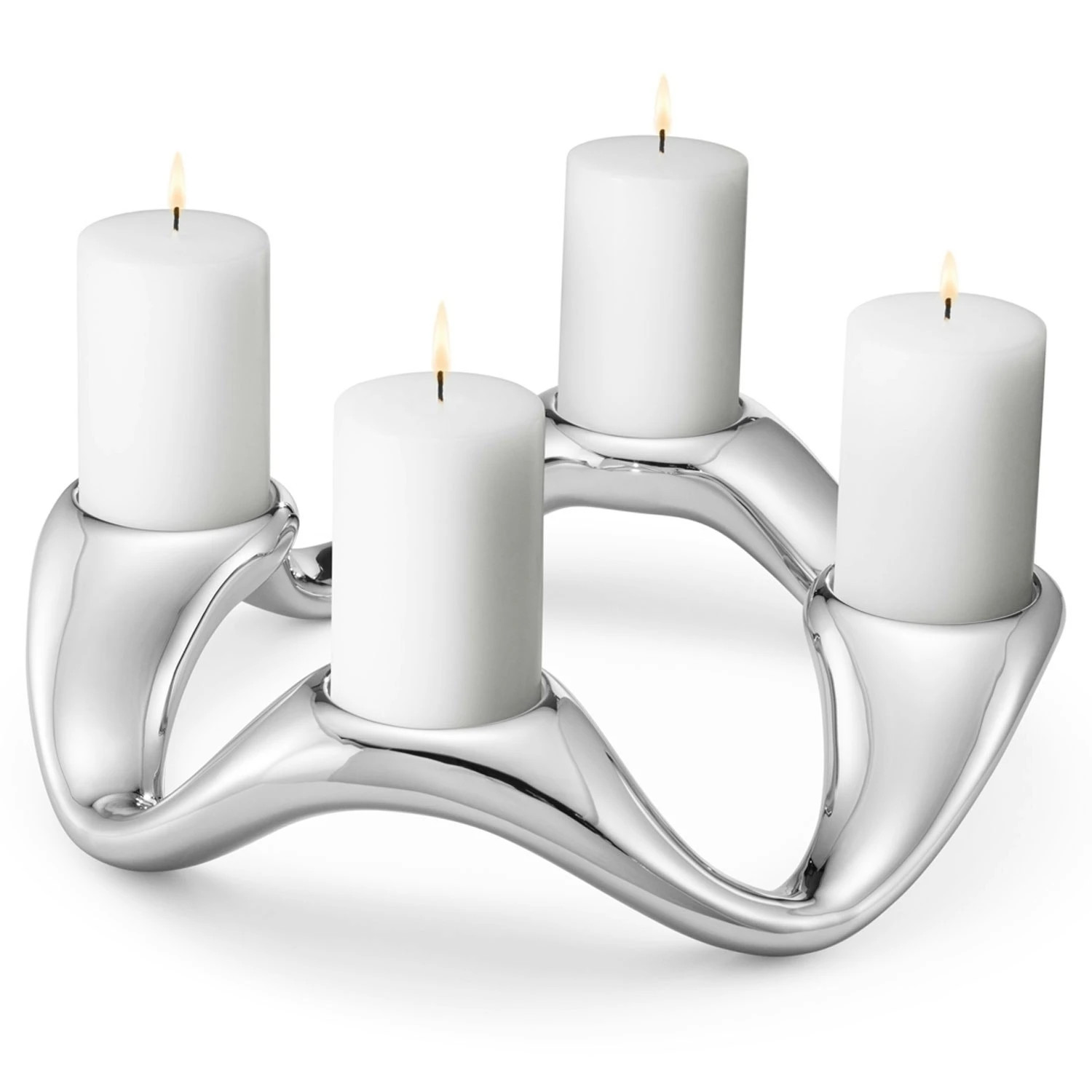 Georg Jensen Cobra 4 Kerzenständer Für Stumpenkerzen, Edelstahl 3 Georg Jensen Cobra 4 Kerzenständer Für Stumpenkerzen, Edelstahl