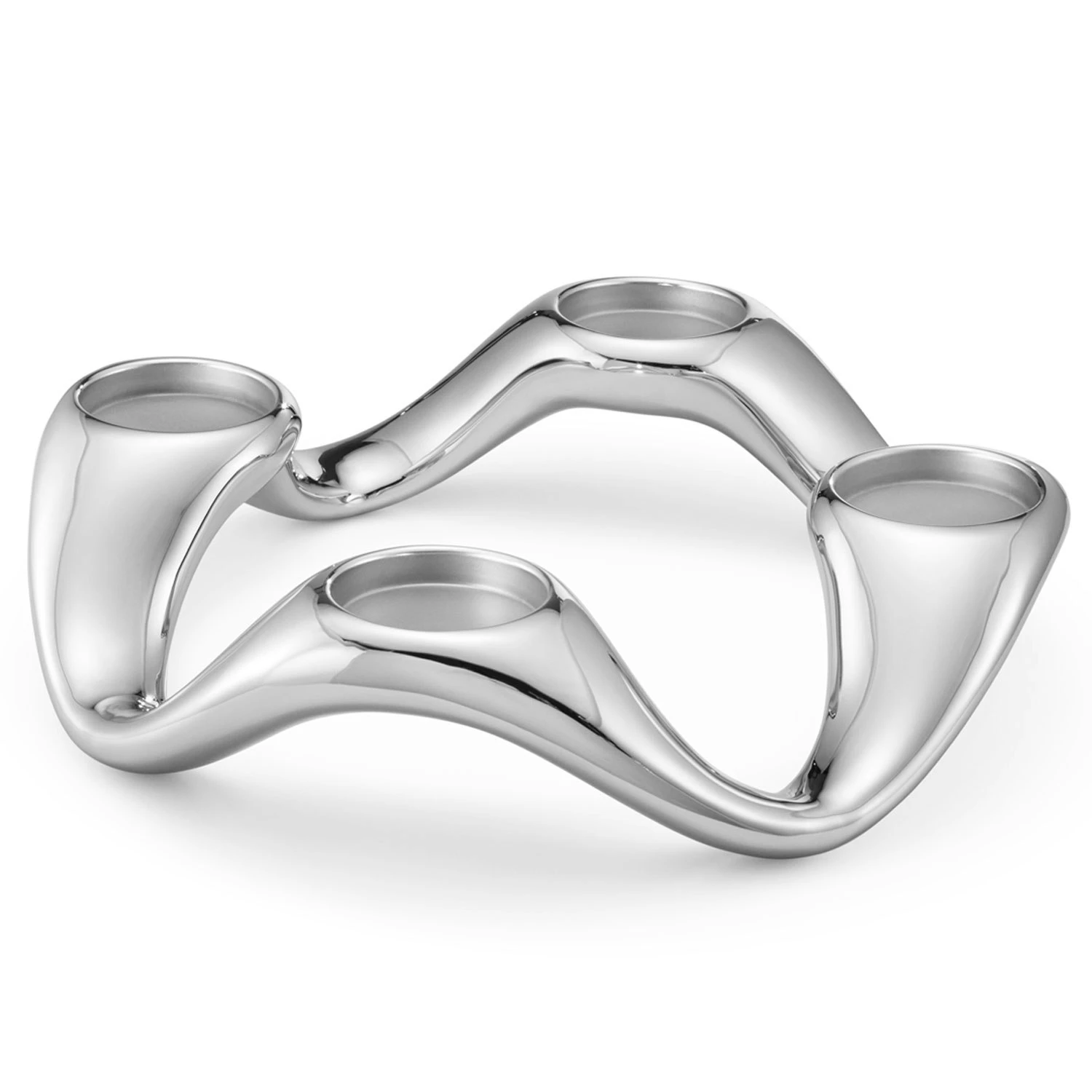Georg Jensen Cobra 4 Kerzenständer Für Stumpenkerzen, Edelstahl 4 Georg Jensen Cobra 4 Kerzenständer Für Stumpenkerzen, Edelstahl – Bild 2