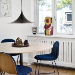 Gubi Semi Hängelampe Ø 60 Cm, Matt Black -Heimdekoration Rabatt gubi semi deckenleuchte 60cm chrom 2 3