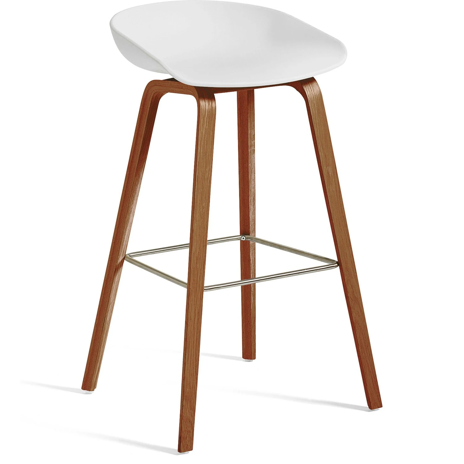 Hay AAS 32 Barhocker Hoch, Mit Lack Auf Wasserbasis Lackiert Walnussholz / Weiß 3 Hay AAS 32 Barhocker Hoch, Mit Lack Auf Wasserbasis Lackiert Walnussholz / Weiß