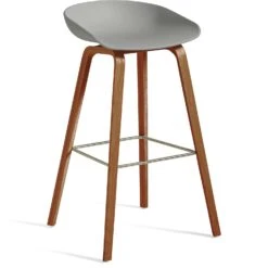 Hay AAS 32 Barhocker Hoch, Mit Lack Auf Wasserbasis Lackiert Walnussholz / Concrete
