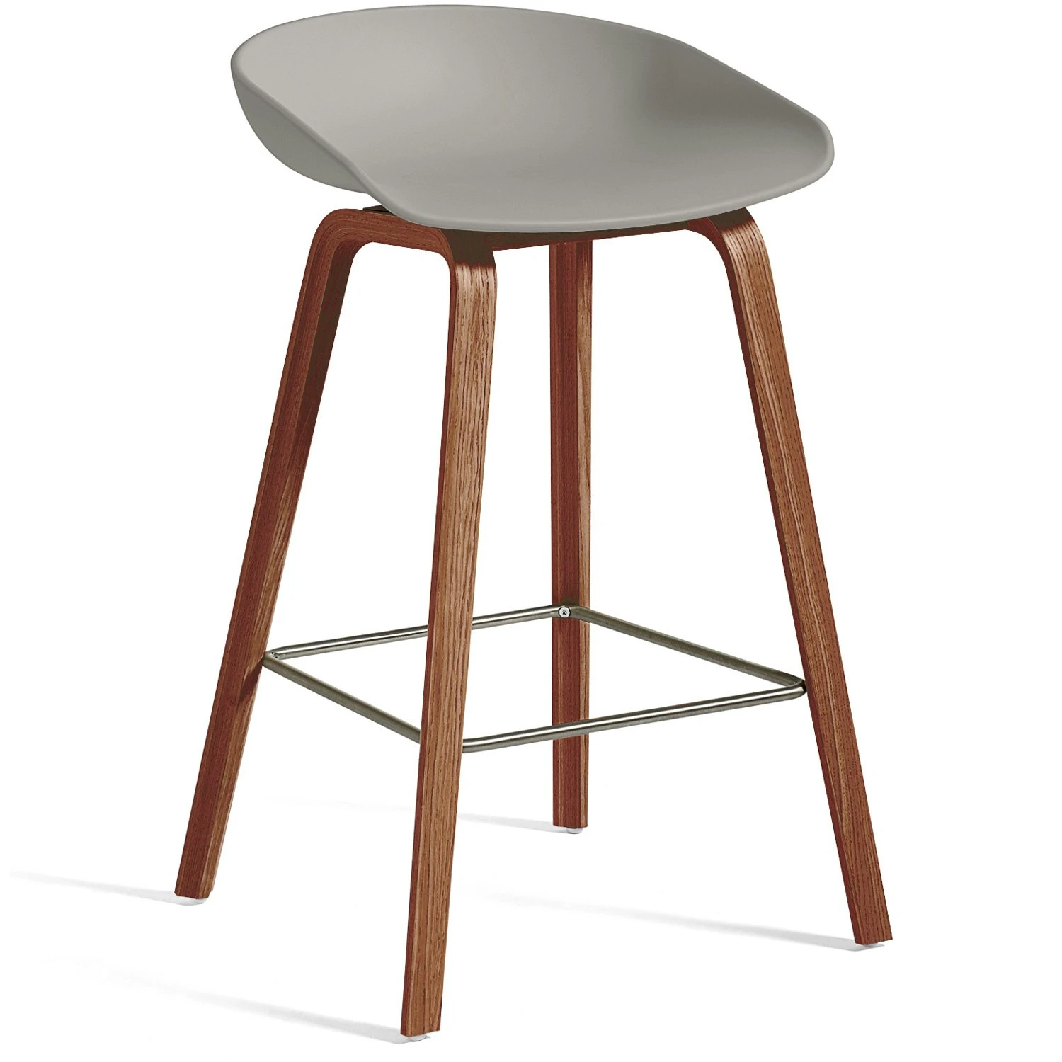 Hay AAS 32 Barhocker Niedrig, Mit Lack Auf Wasserbasis Lackiert Walnussholz / Grau 3 Hay AAS 32 Barhocker Niedrig, Mit Lack Auf Wasserbasis Lackiert Walnussholz / Grau