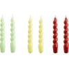 Hay Spiral Kerzen 6-er Set, Minzgrün / Citrus / Burgundy -Heimdekoration Rabatt hay candle spiral set 6 mint citrus burgundy 0