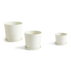 Hay Botanical Topf Mit Teller Off-white , 13,5 Cm -Heimdekoration Rabatt hay pflanzent mit teller cremefarben 1