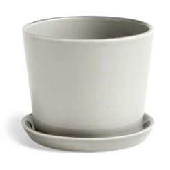 Hay Botanical Topf Mit Teller Hellgrau , 13,5 Cm