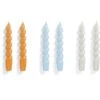 Hay Spiral Kerzen 6-er Set, Mandarinenfarben / Blau / Grau