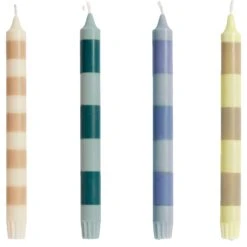 Hay Stripe Kerze 4-er Set, Douce