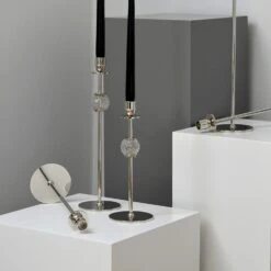 La Luna Candlestick Nickel Plated Brass, 40 Cm 10 La Luna Candlestick Nickel Plated Brass, 40 Cm -Heimdekoration Rabatt hilke collection la luna candlestick nickel plated brass 15