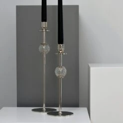 La Luna Candlestick Nickel Plated Brass, 40 Cm 12 La Luna Candlestick Nickel Plated Brass, 40 Cm -Heimdekoration Rabatt hilke collection la luna candlestick nickel plated brass 6